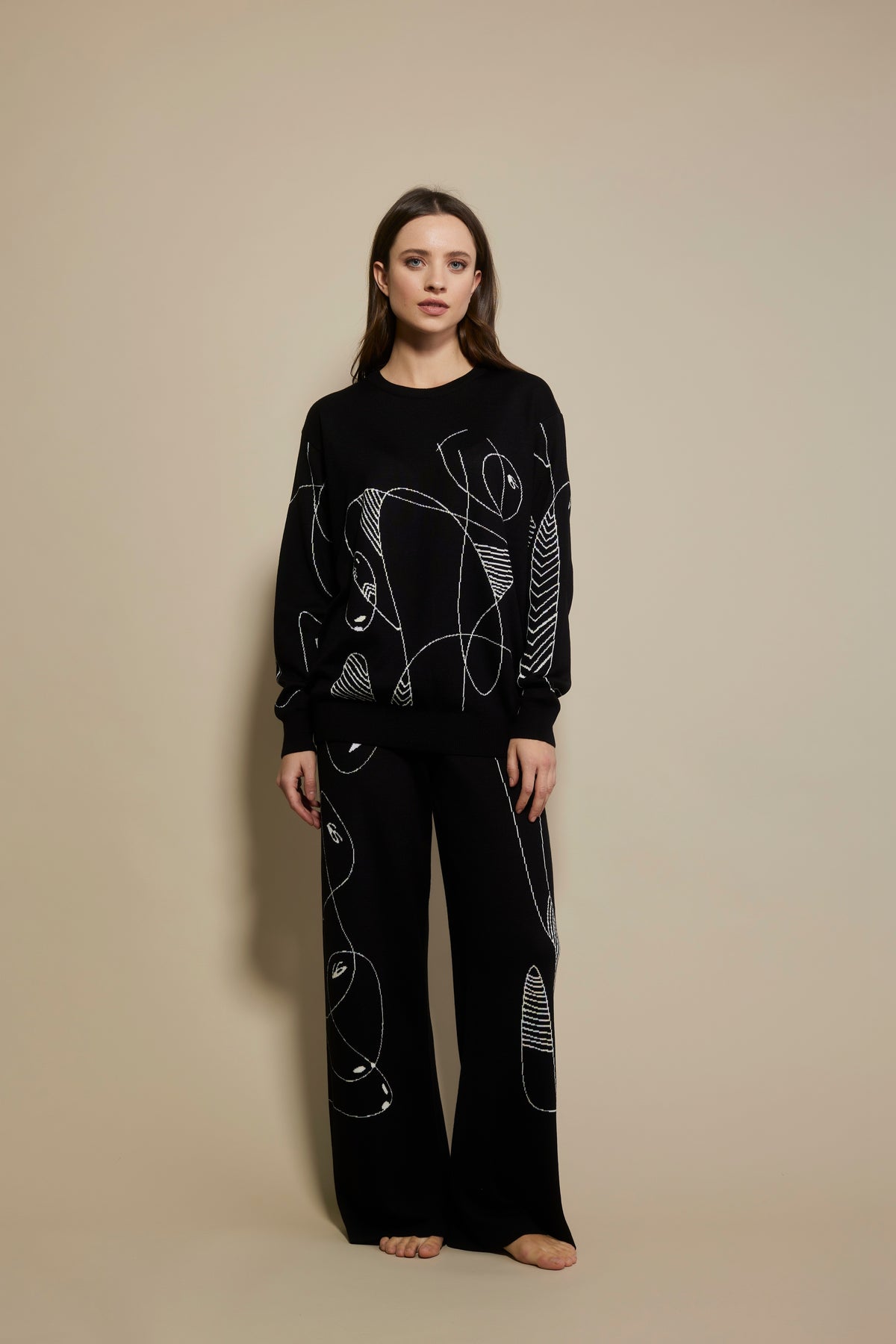 AG Punto Immagine trousers in merino wool Black
