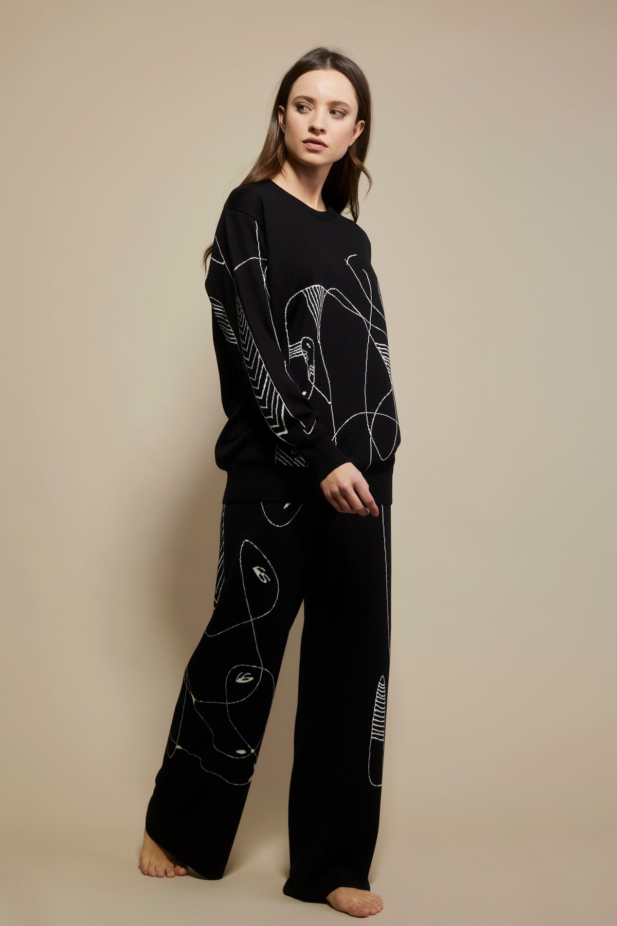 AG Punto Immagine trousers in merino wool Black