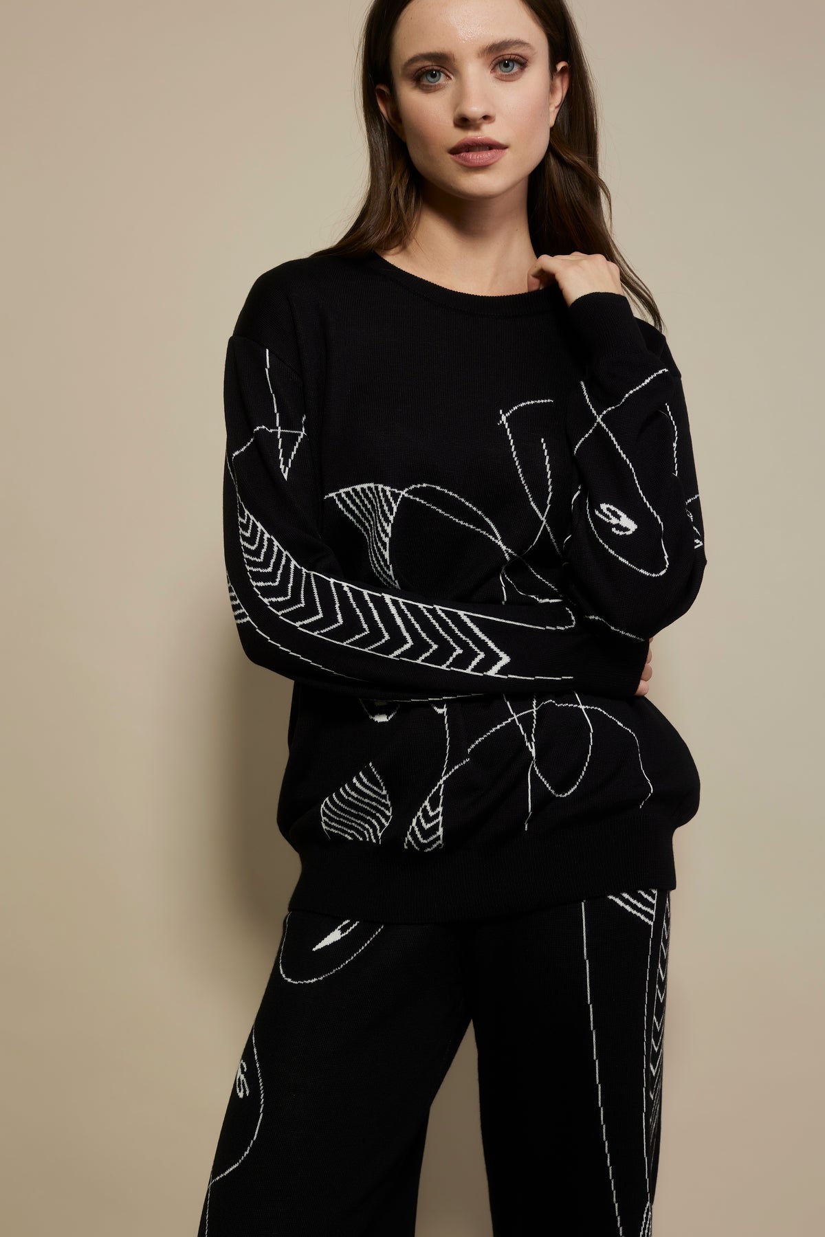 AG Punto Immagine sweater in merino wool Black